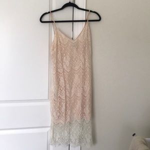 Peach and white dress, size XL (but runs small)